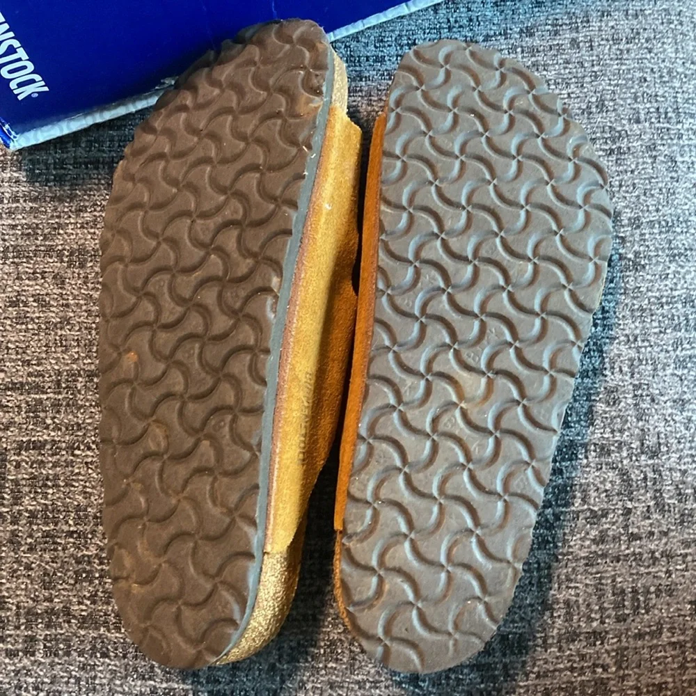 Birkenstock Men's Two-Strap Suede Sandals in Tan - Picture 4 of 7
